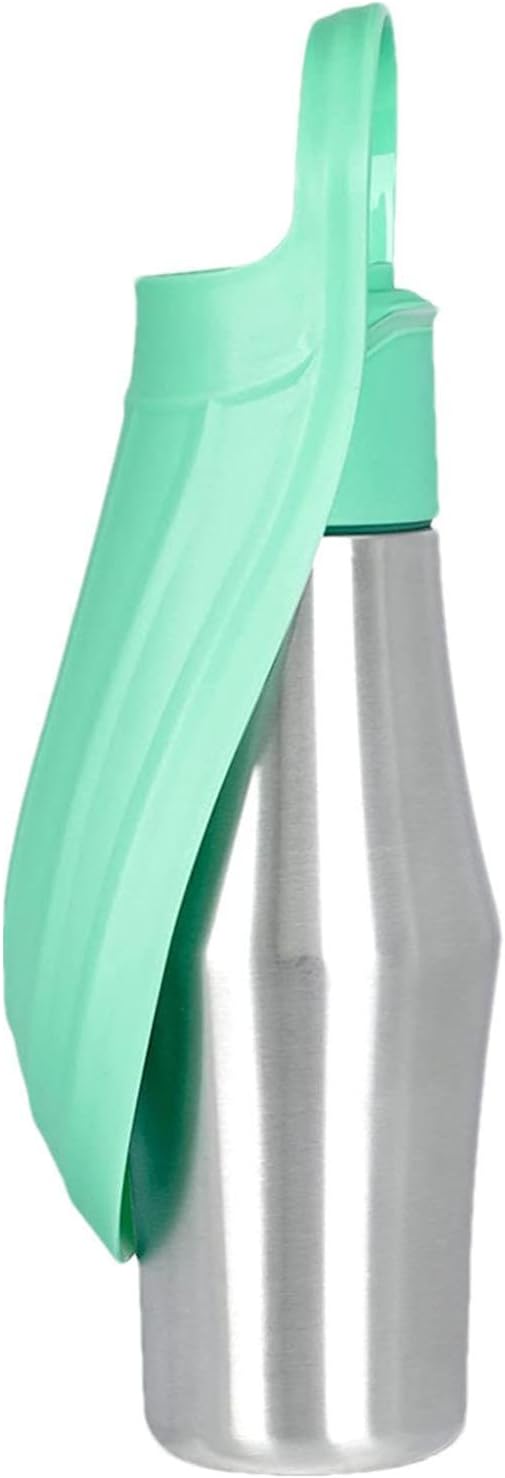 2-in-1 Travel Water Bottle with Silicone Leaf Bowl