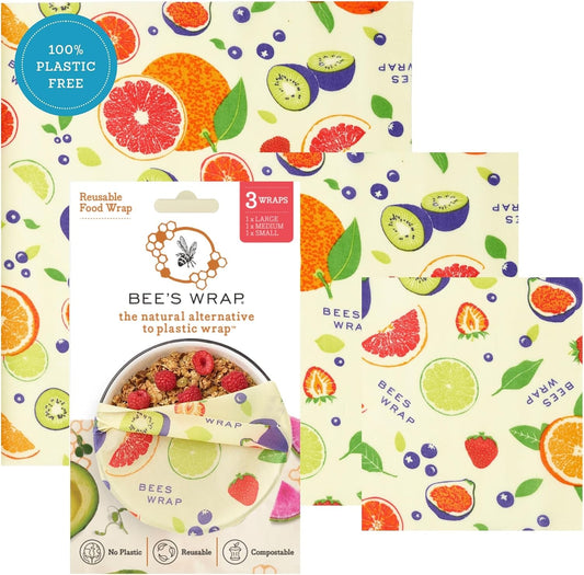 Reusable Beeswax Food Wrap Set (3-Pack)